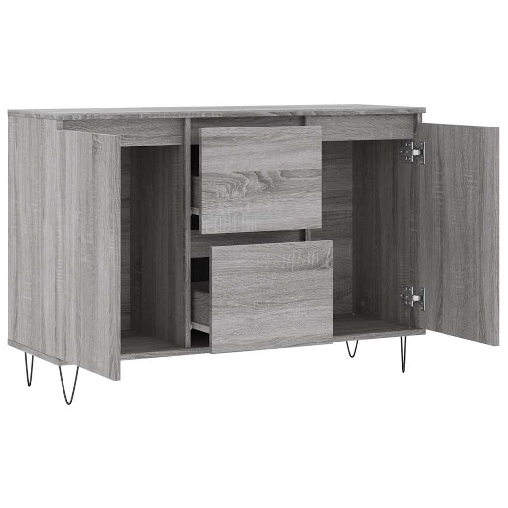 Buffet sonoma gris 101,5x35x70 cm bois d'ingénierie - XIOS