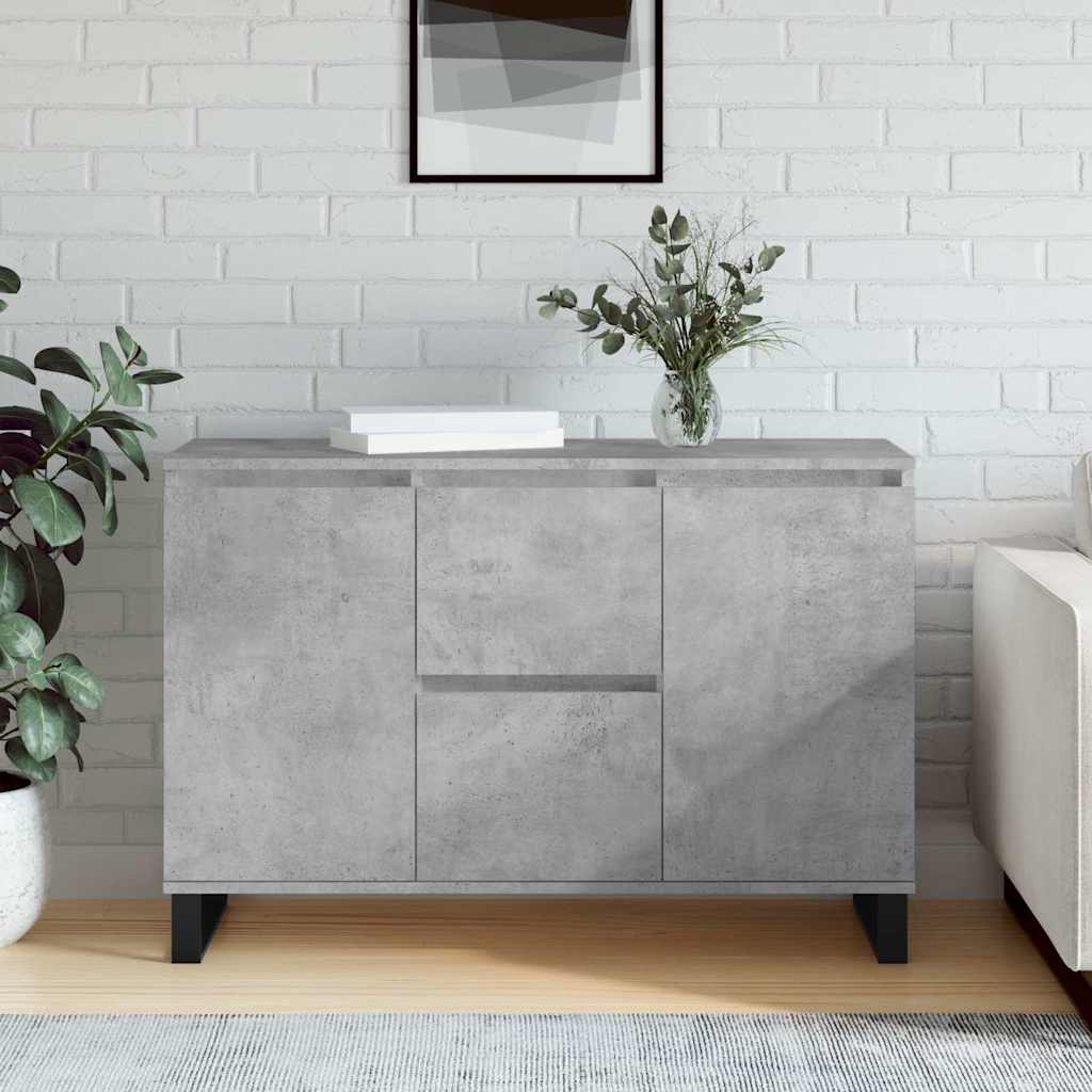 Buffet gris béton 101,5x35x70 cm bois d'ingénierie - XIOS