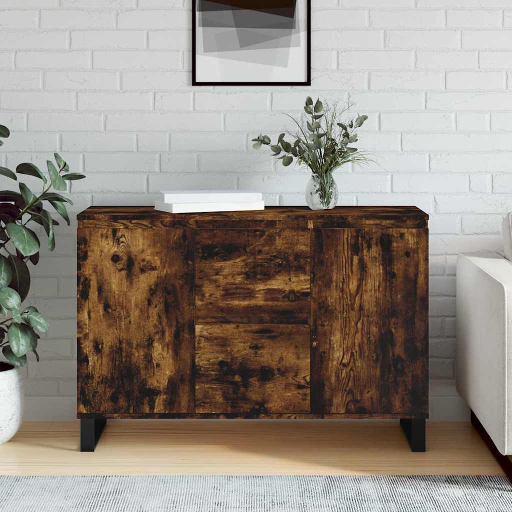Buffet chêne fumé 101,5x35x70 cm bois d'ingénierie - XIOS