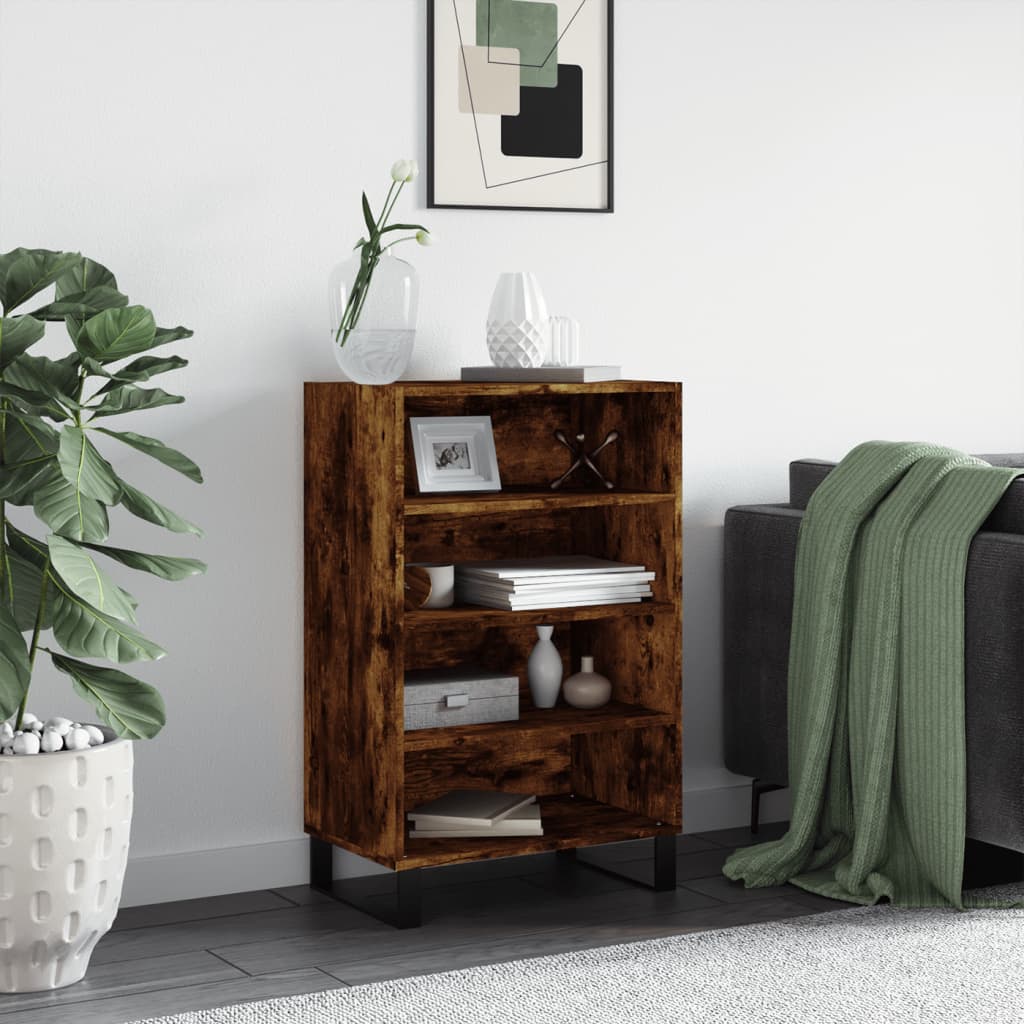 Buffet haut chêne fumé 57x35x90 cm bois d'ingénierie - XIOS