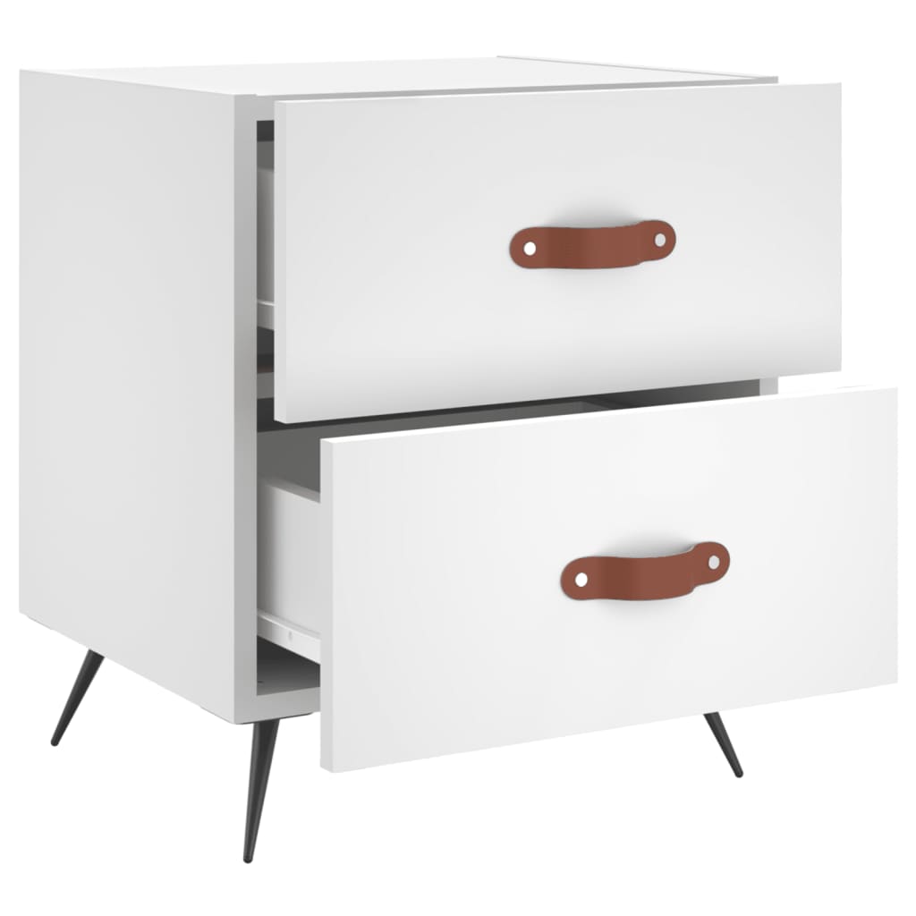 Tables de chevet 2 pcs blanc 40x35x47,5 cm bois d’ingénierie - XIOS