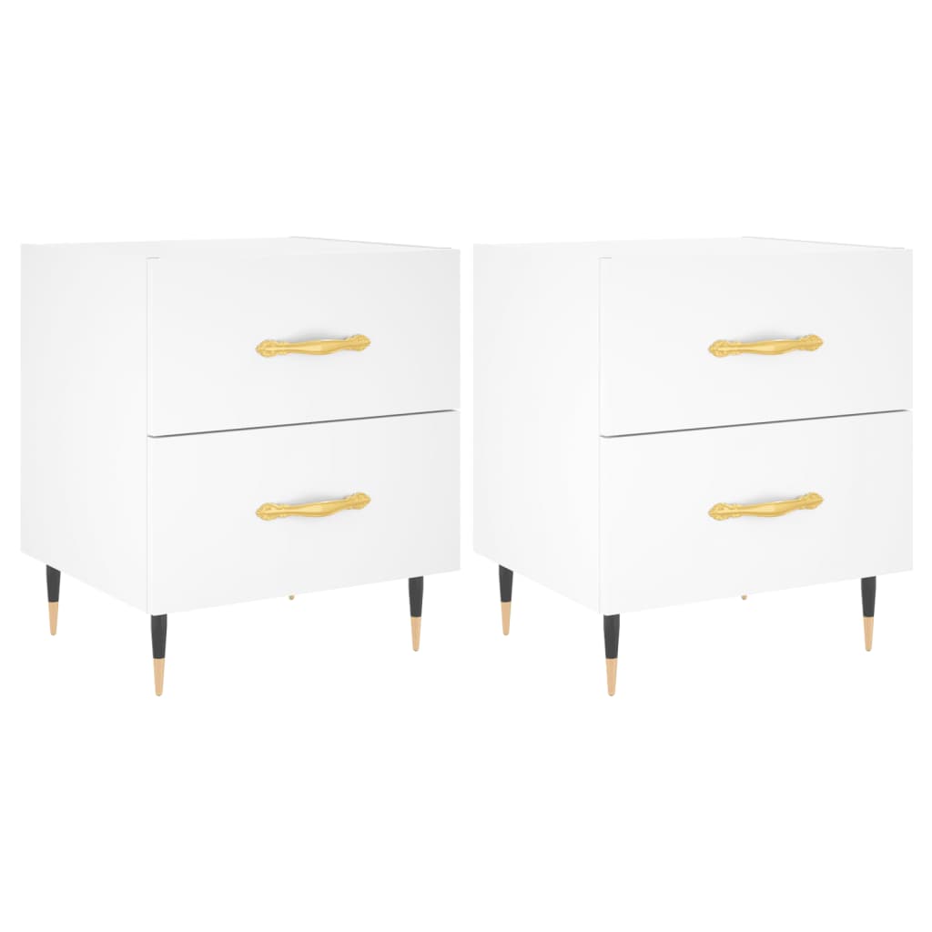 Tables de chevet 2 pcs blanc 40x35x47,5 cm bois d’ingénierie - XIOS