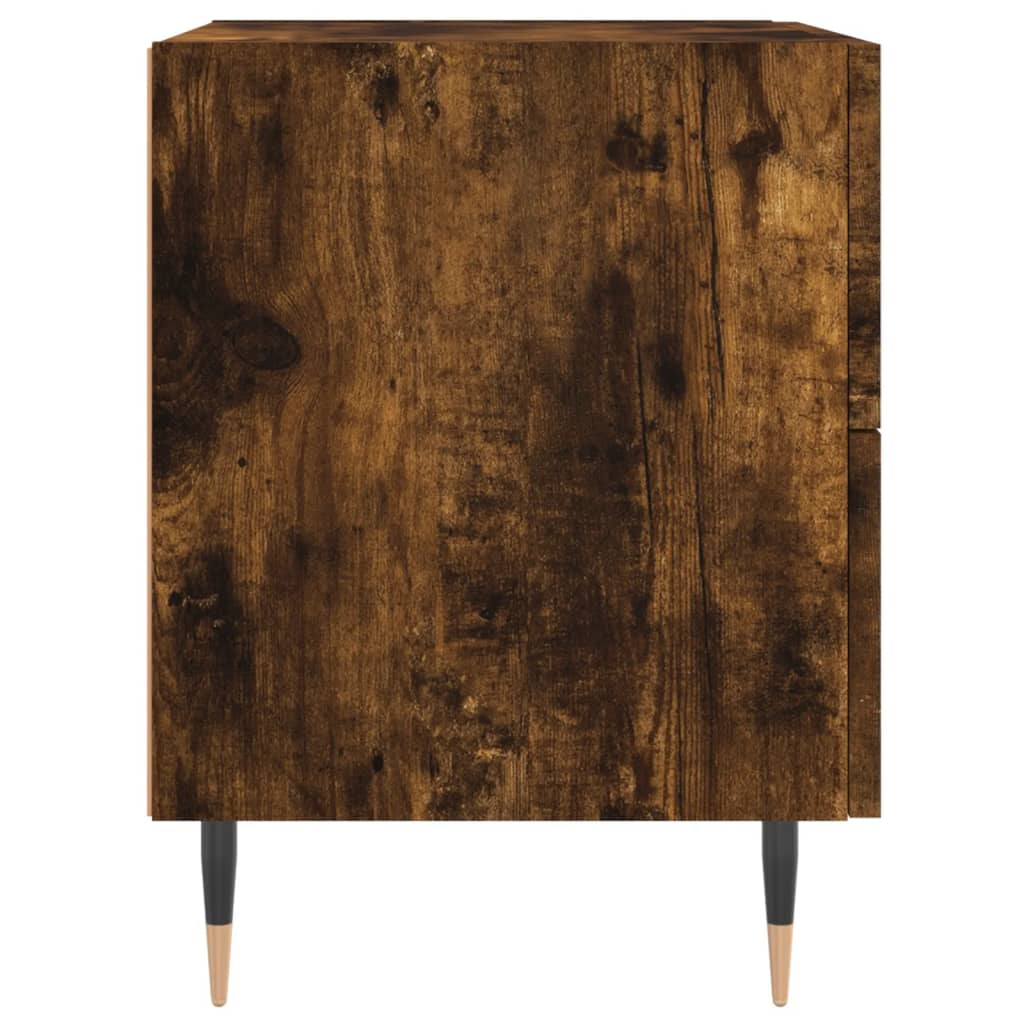 Table de chevet chêne fumé 40x35x47,5 cm bois d’ingénierie - XIOS