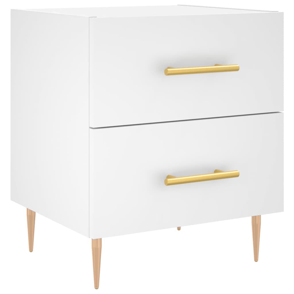 Table de chevet blanc 40x35x47,5 cm bois d’ingénierie - XIOS