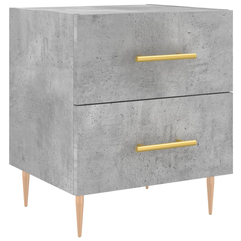 Table de chevet gris béton 40x35x47,5 cm bois d’ingénierie - XIOS