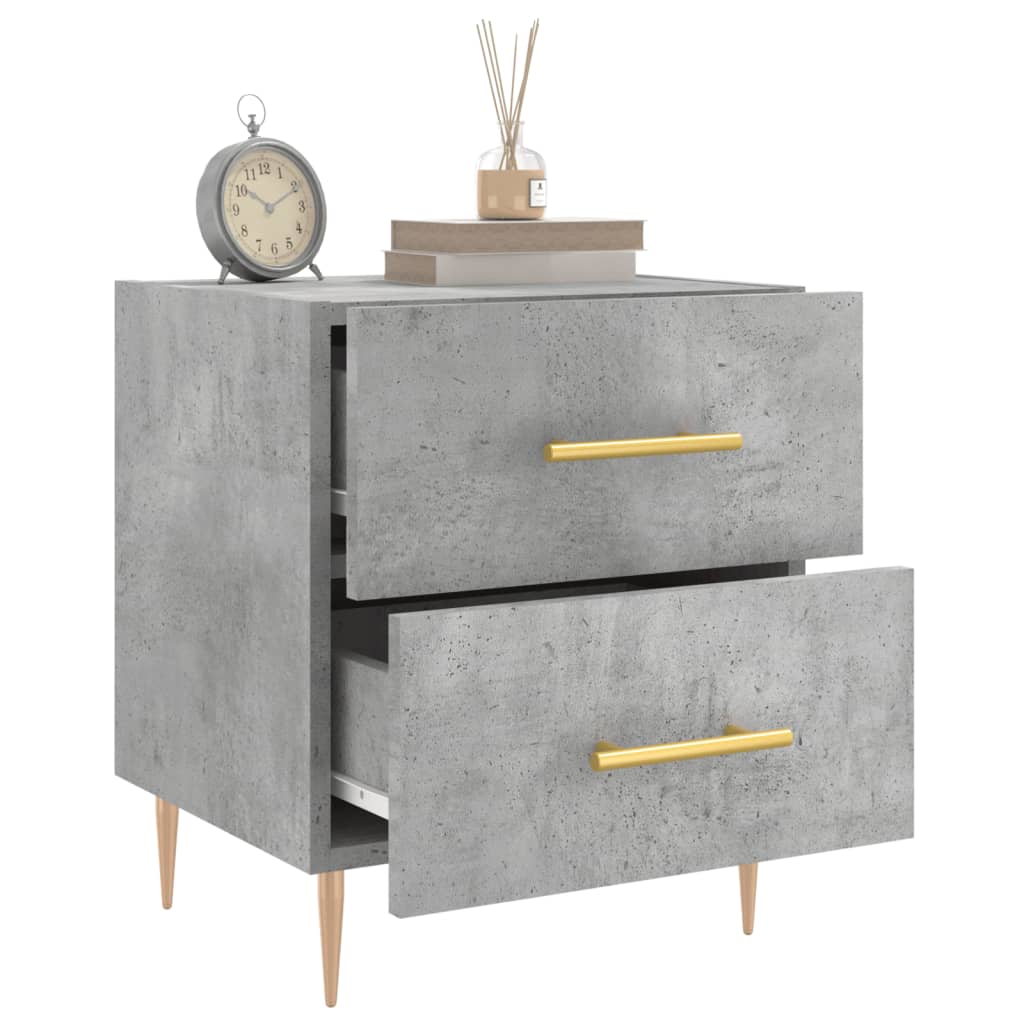 Table de chevet gris béton 40x35x47,5 cm bois d’ingénierie - XIOS