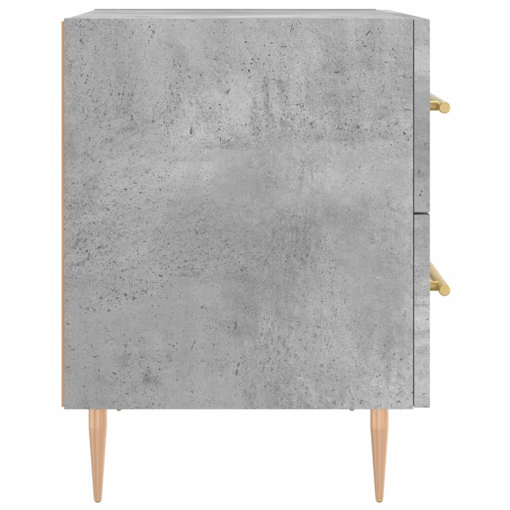 Table de chevet gris béton 40x35x47,5 cm bois d’ingénierie - XIOS