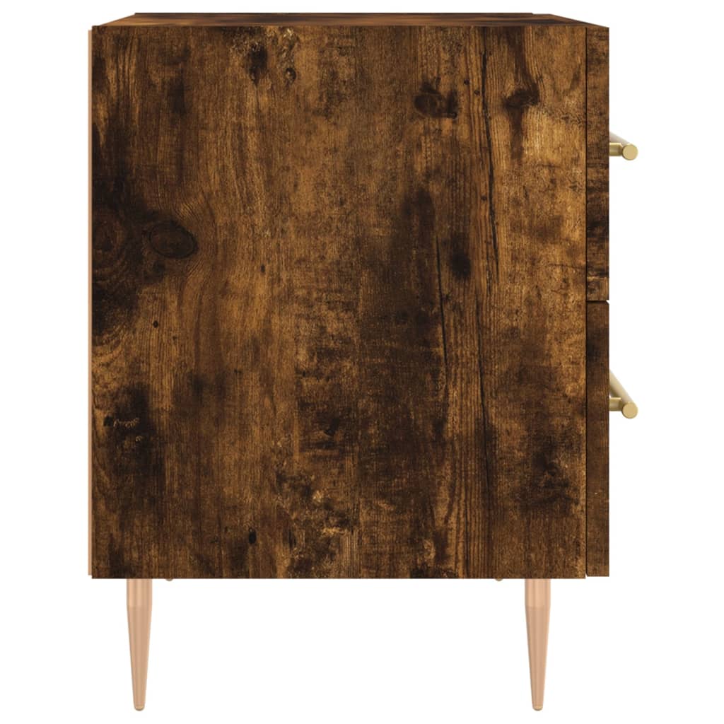 Table de chevet chêne fumé 40x35x47,5 cm bois d’ingénierie - XIOS