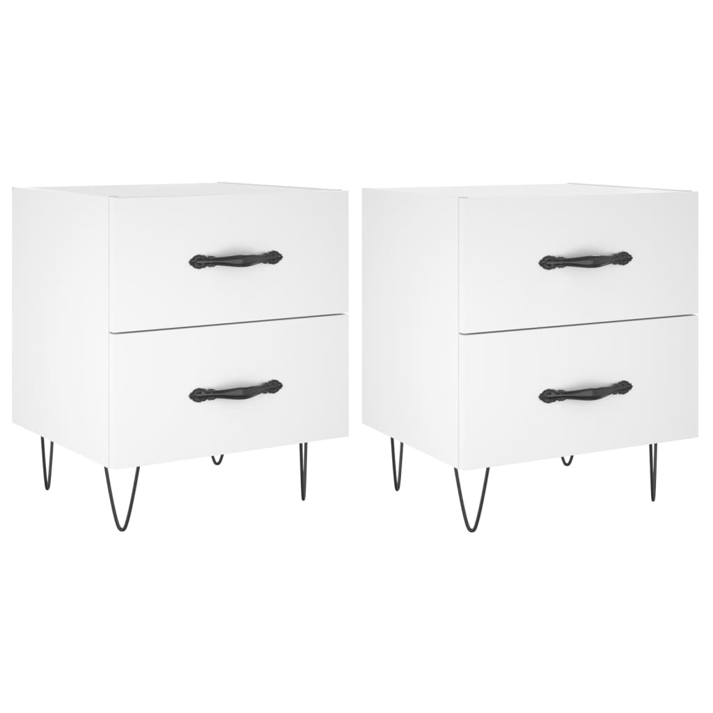 Tables de chevet 2 pcs blanc 40x35x47,5 cm bois d’ingénierie - XIOS
