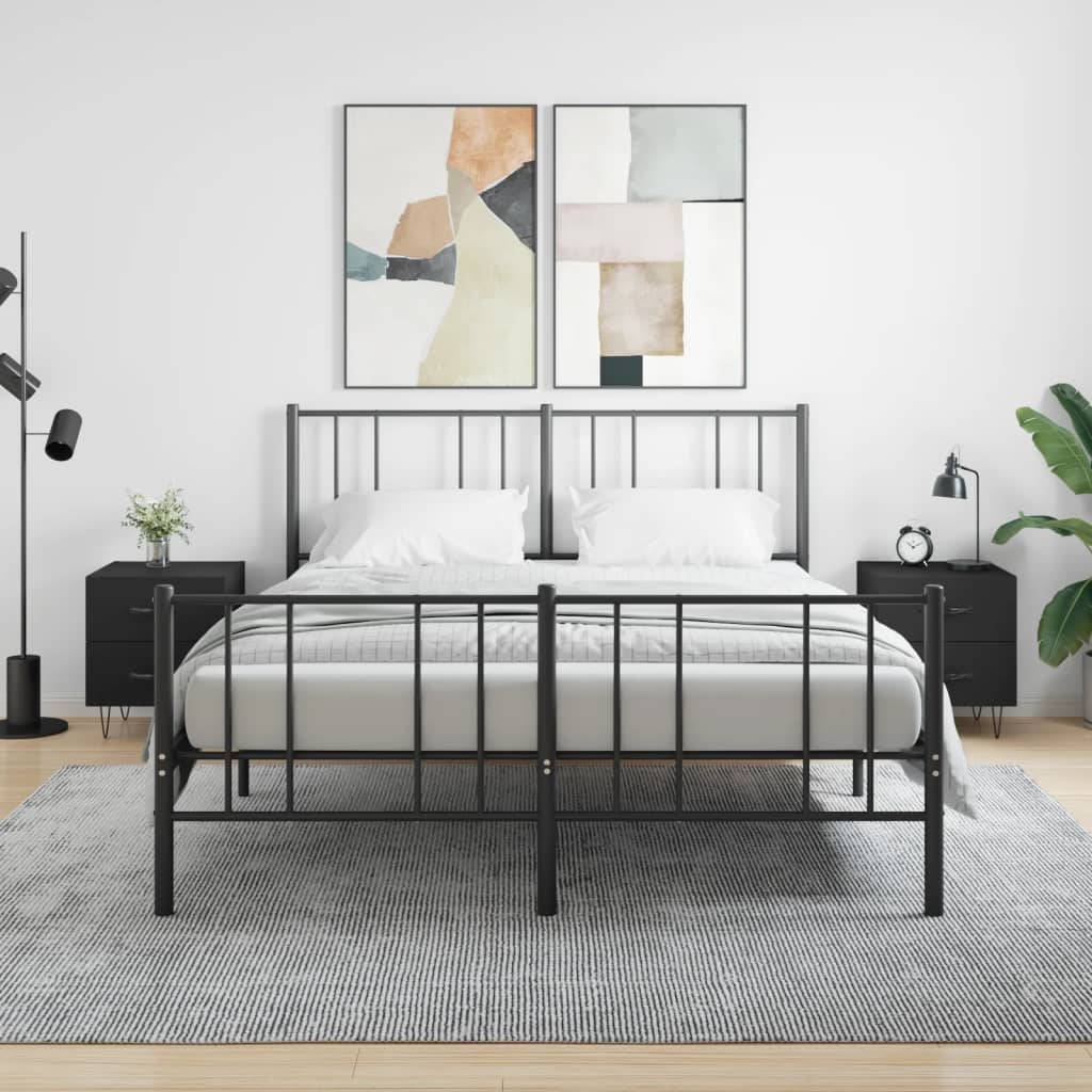 Tables de chevet 2 pcs noir 40x35x47,5 cm bois d’ingénierie - XIOS