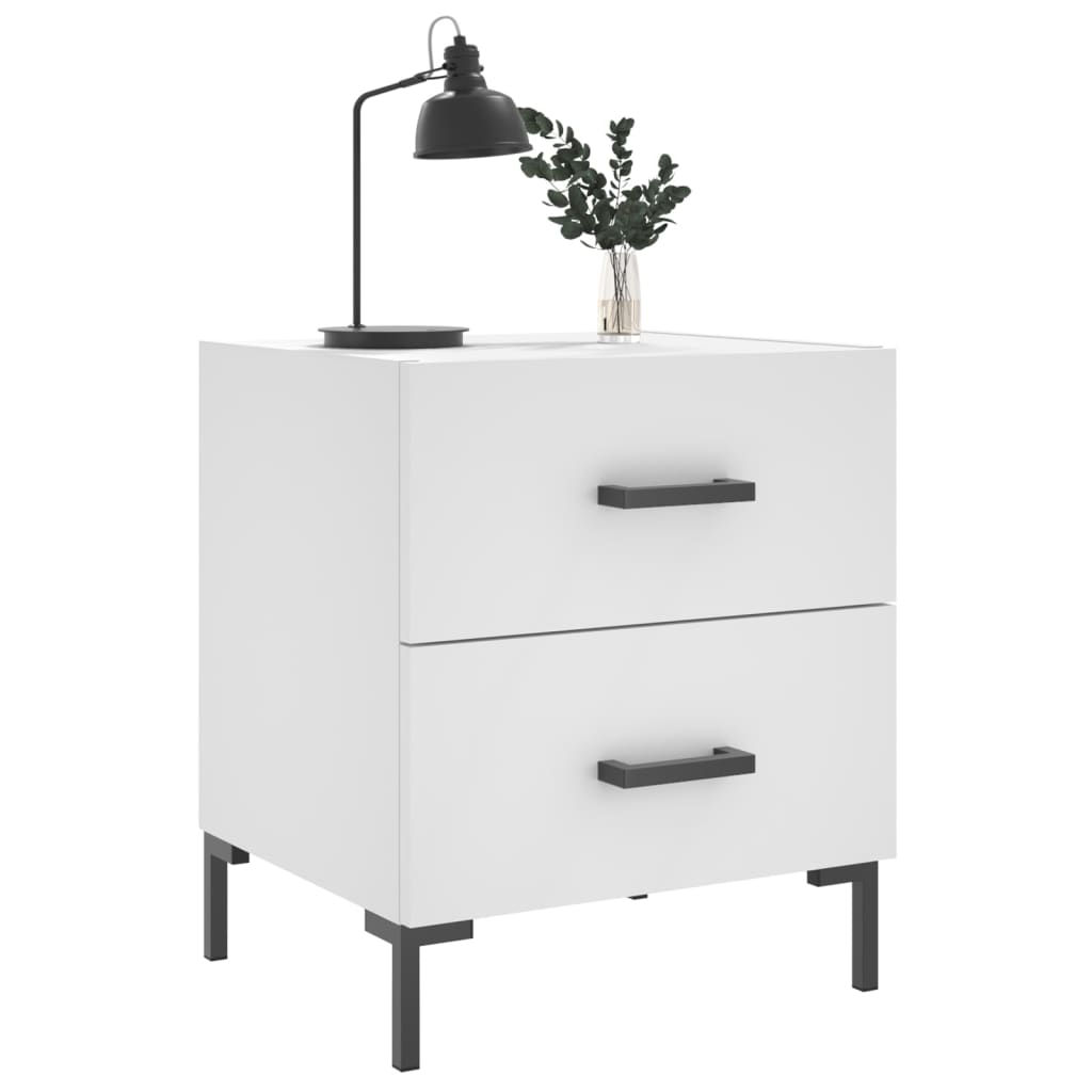 Table de chevet blanc 40x35x47,5 cm bois d’ingénierie - XIOS