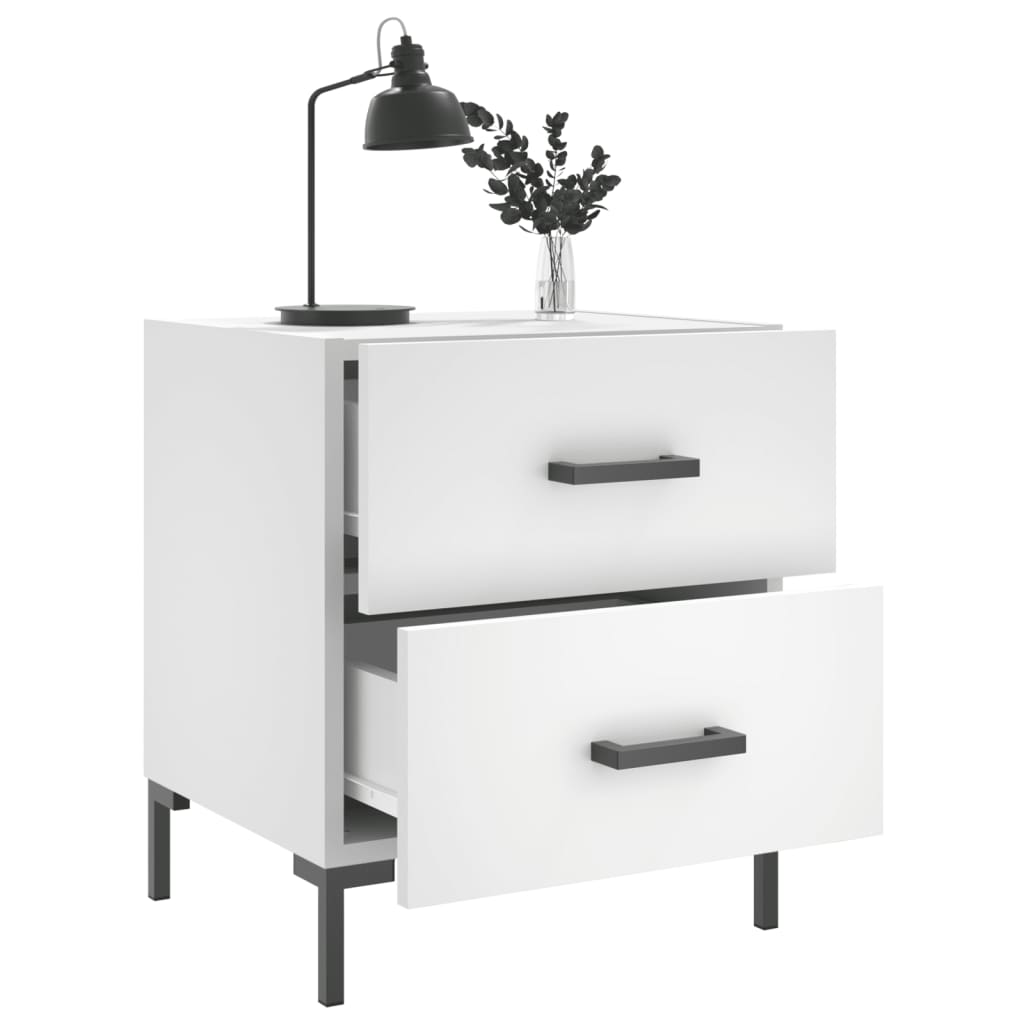 Table de chevet blanc 40x35x47,5 cm bois d’ingénierie - XIOS