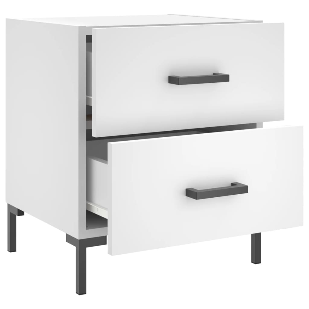 Table de chevet blanc 40x35x47,5 cm bois d’ingénierie - XIOS