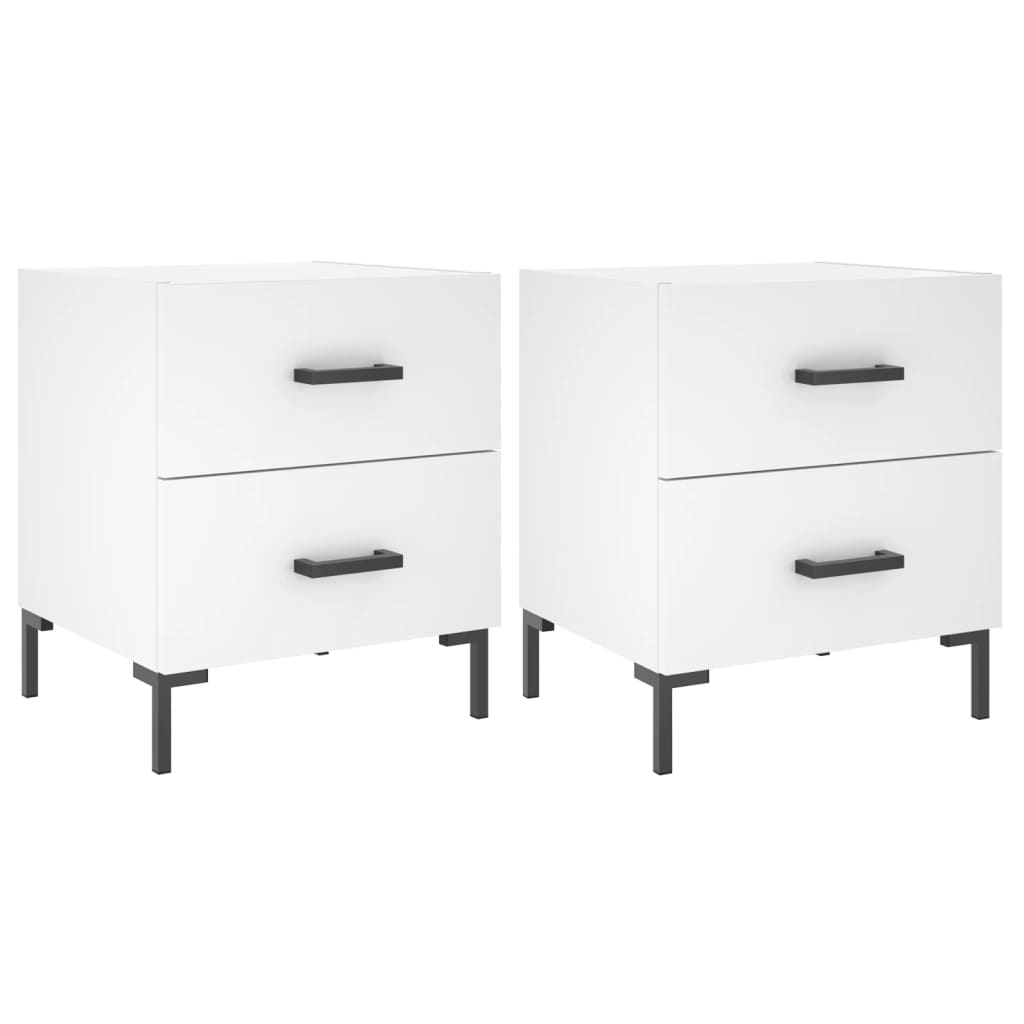 Tables de chevet 2 pcs blanc 40x35x47,5 cm bois d’ingénierie - XIOS