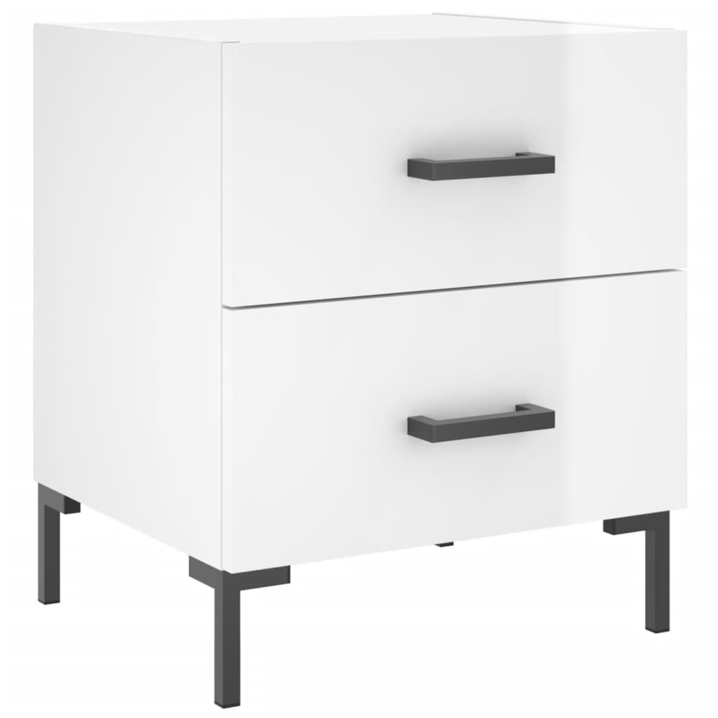 Tables de chevet 2 pcs blanc brillant 40x35x47,5 cm - XIOS