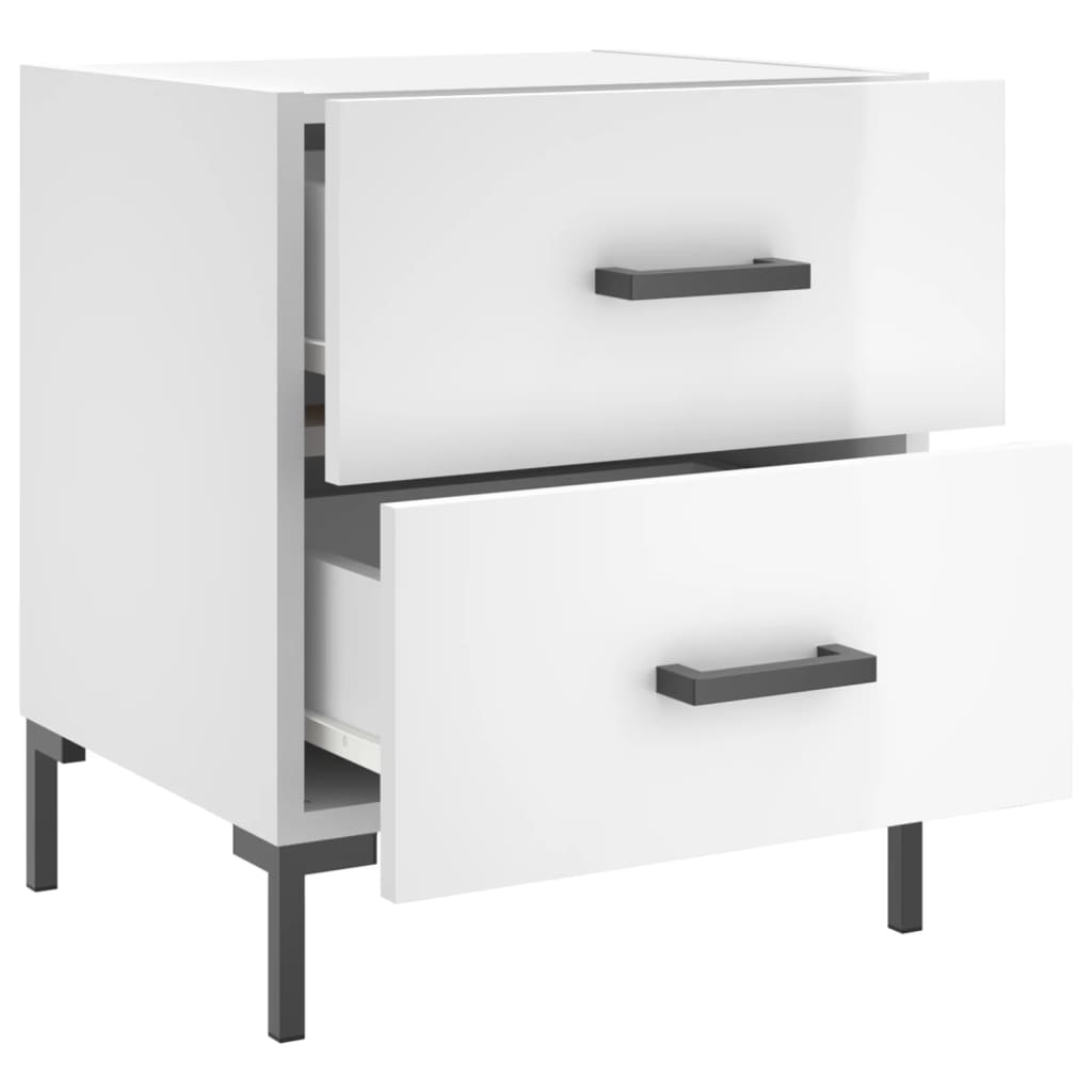 Tables de chevet 2 pcs blanc brillant 40x35x47,5 cm - XIOS