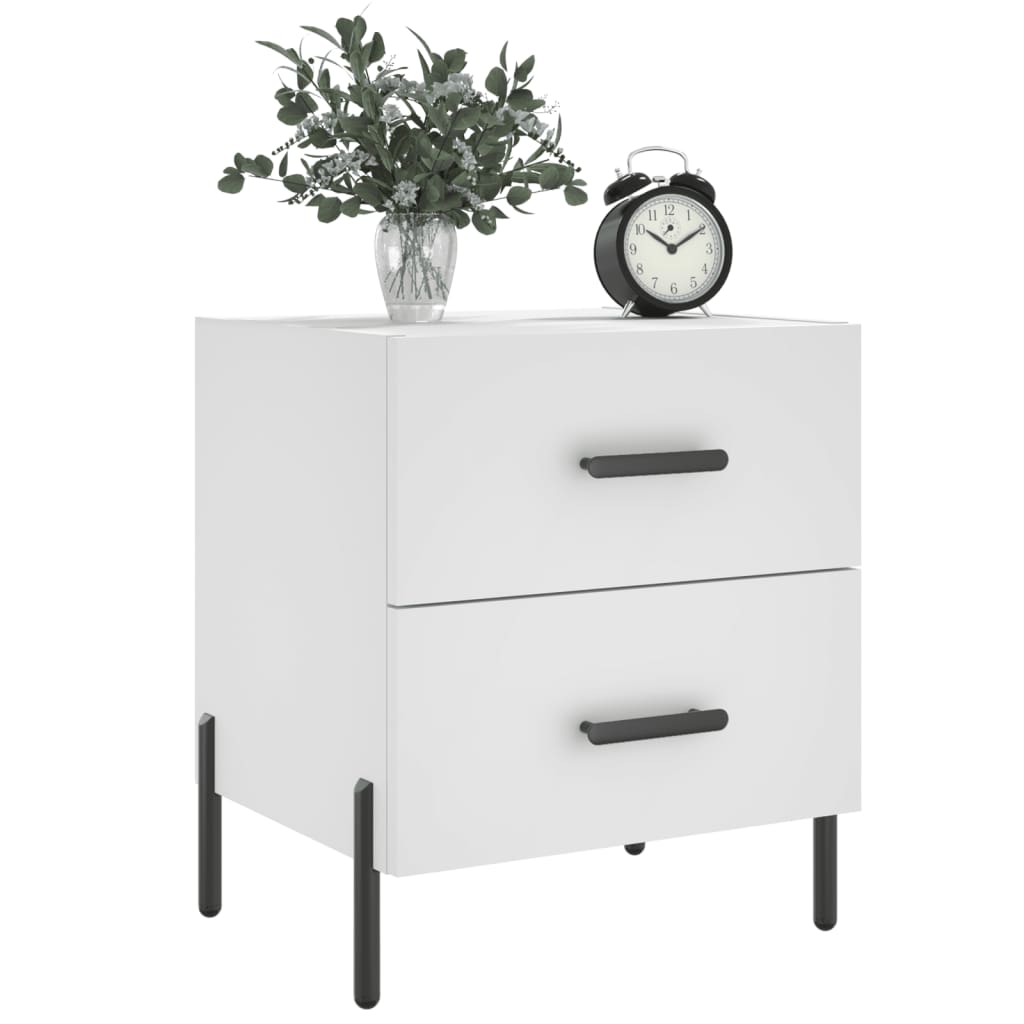 Table de chevet blanc 40x35x47,5 cm bois d’ingénierie - XIOS