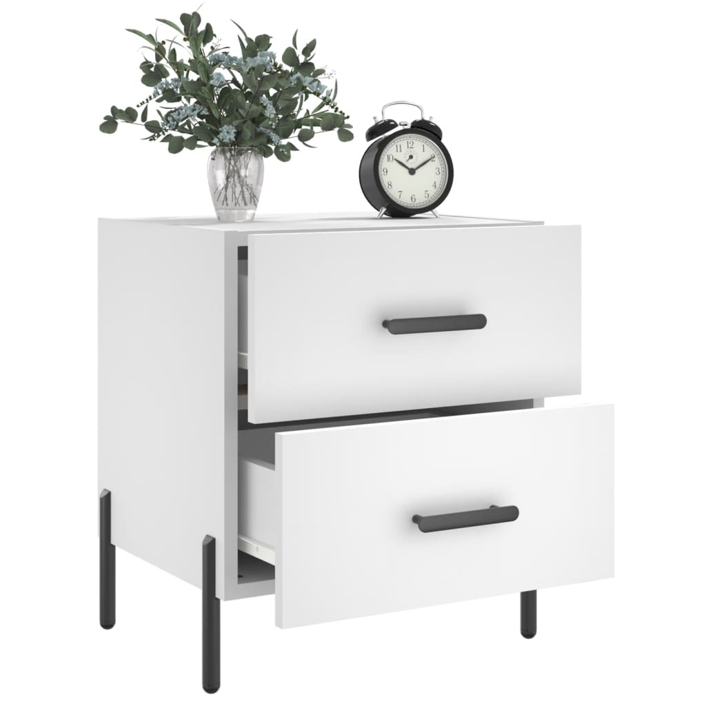 Table de chevet blanc 40x35x47,5 cm bois d’ingénierie - XIOS