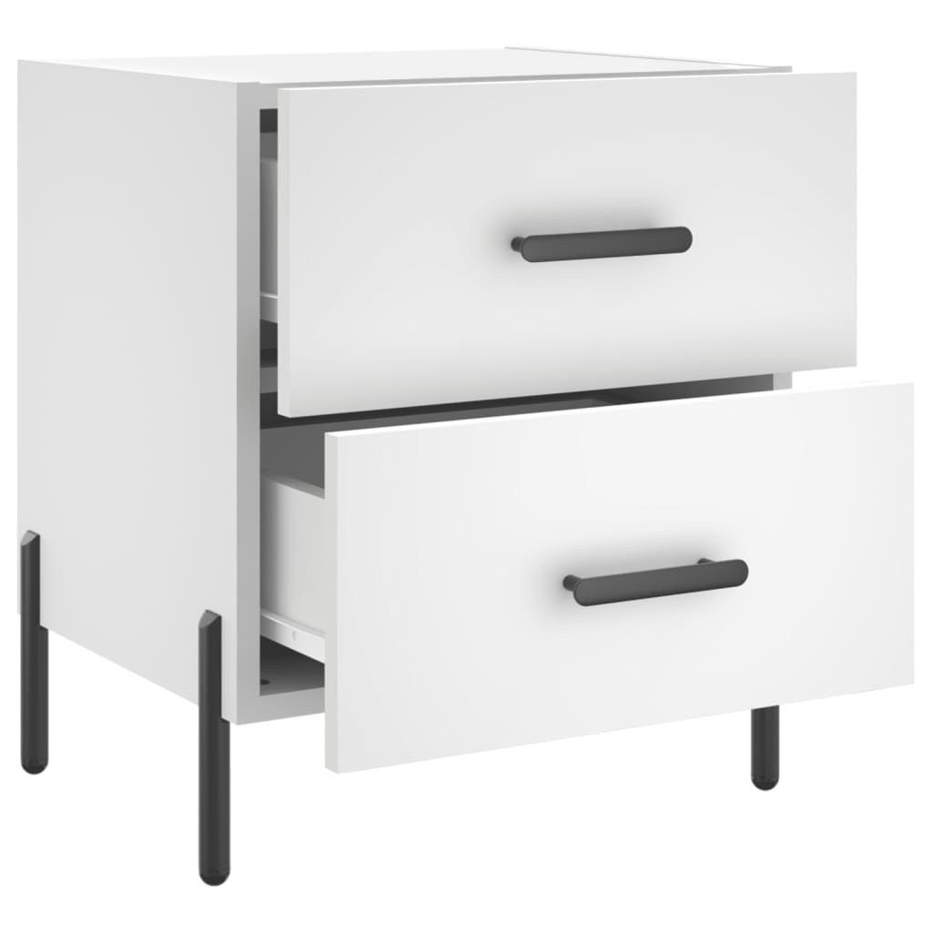 Table de chevet blanc 40x35x47,5 cm bois d’ingénierie - XIOS