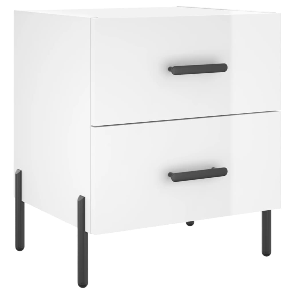 Tables de chevet 2 pcs blanc brillant 40x35x47,5 cm - XIOS