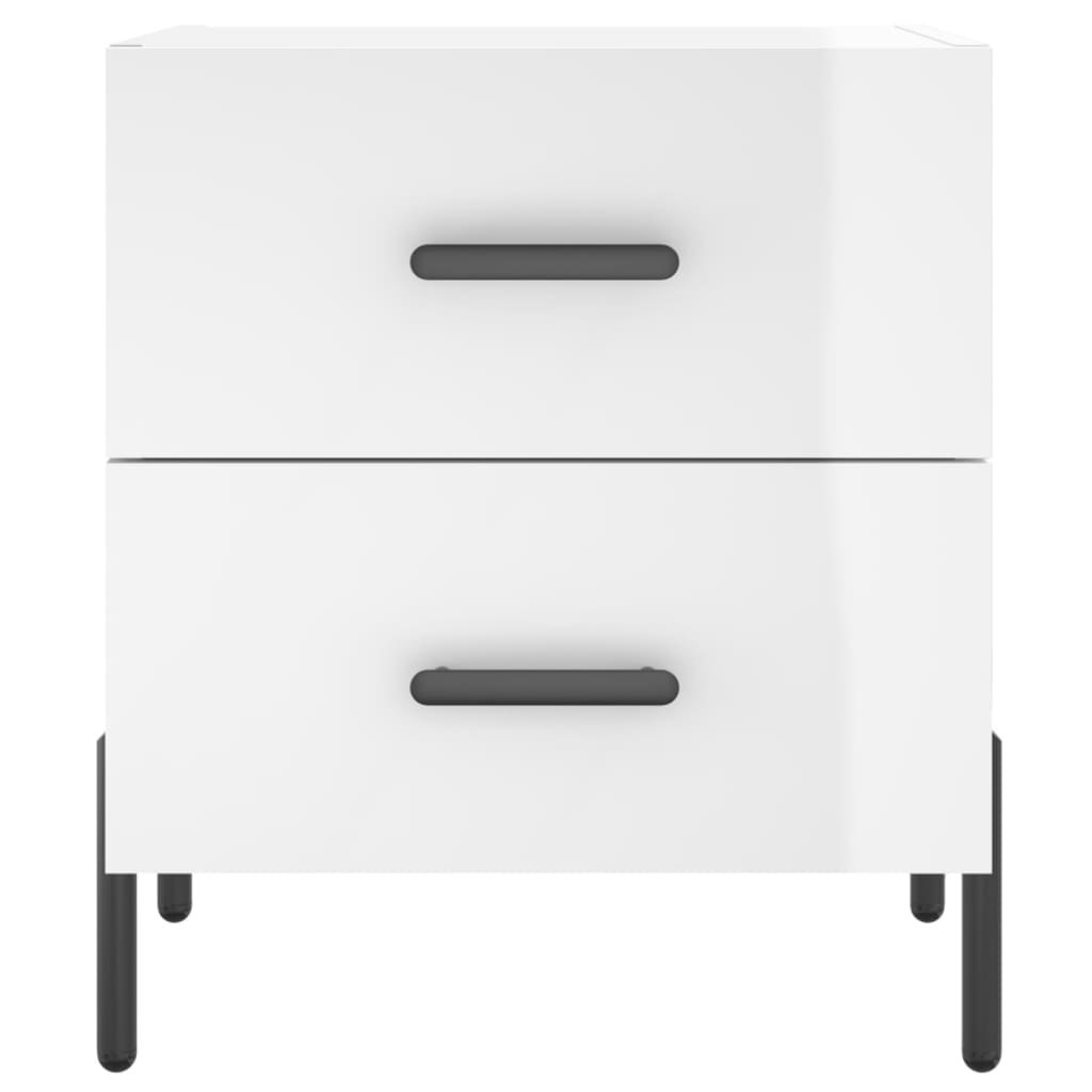 Tables de chevet 2 pcs blanc brillant 40x35x47,5 cm - XIOS