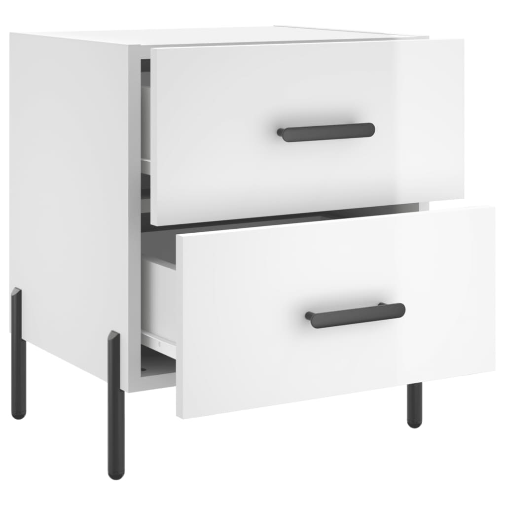 Tables de chevet 2 pcs blanc brillant 40x35x47,5 cm - XIOS