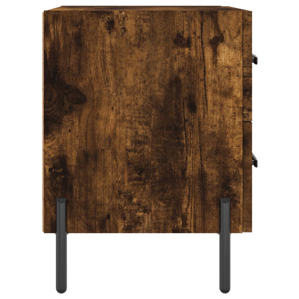 Table de chevet chêne fumé 40x35x47,5 cm bois d’ingénierie - XIOS