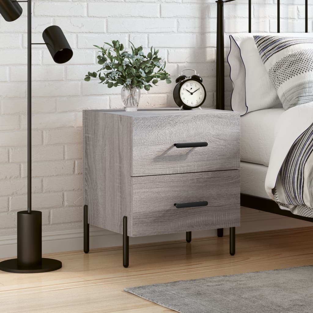 Table de chevet sonoma gris 40x35x47,5 cm bois d’ingénierie - XIOS