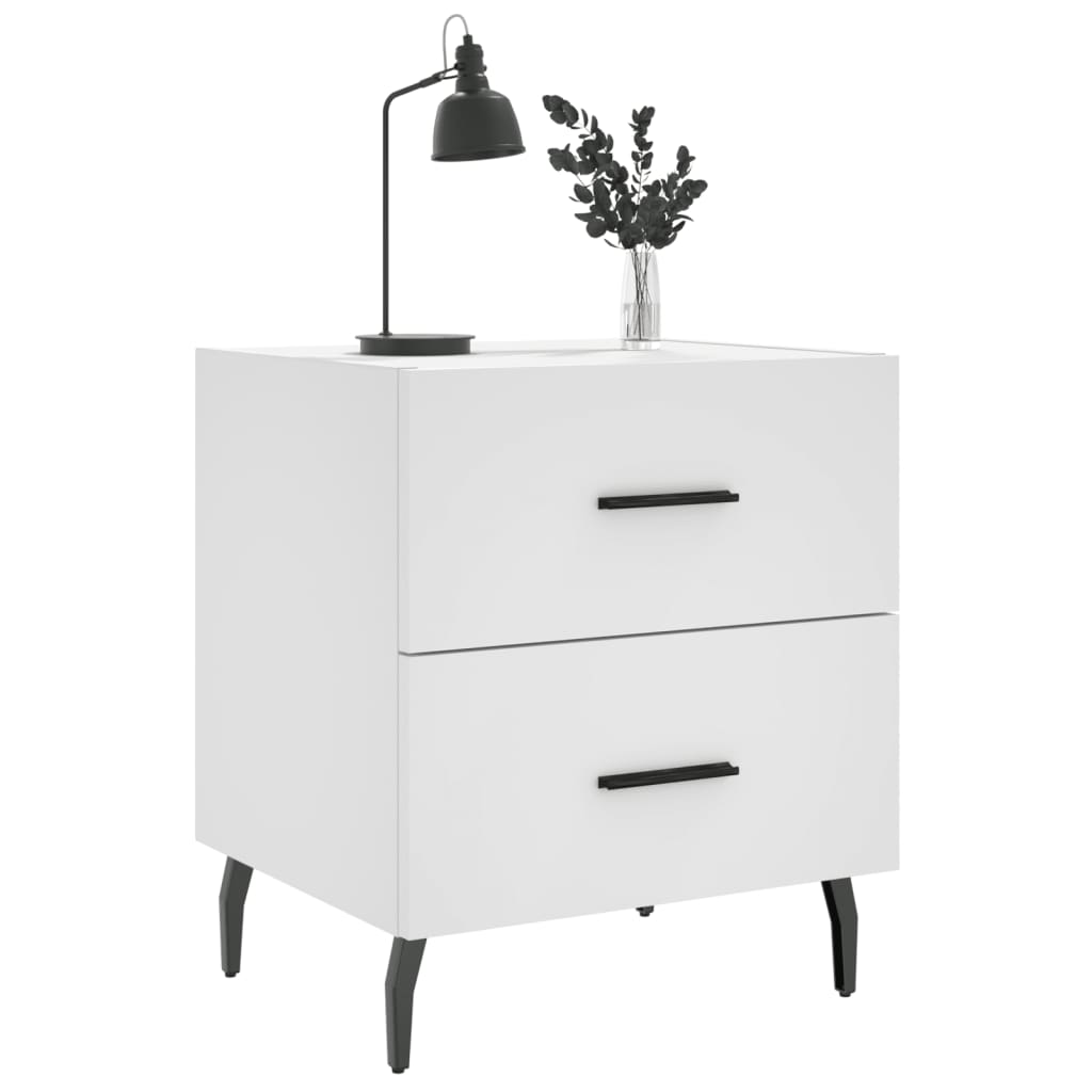 Table de chevet blanc 40x35x47,5 cm bois d’ingénierie - XIOS