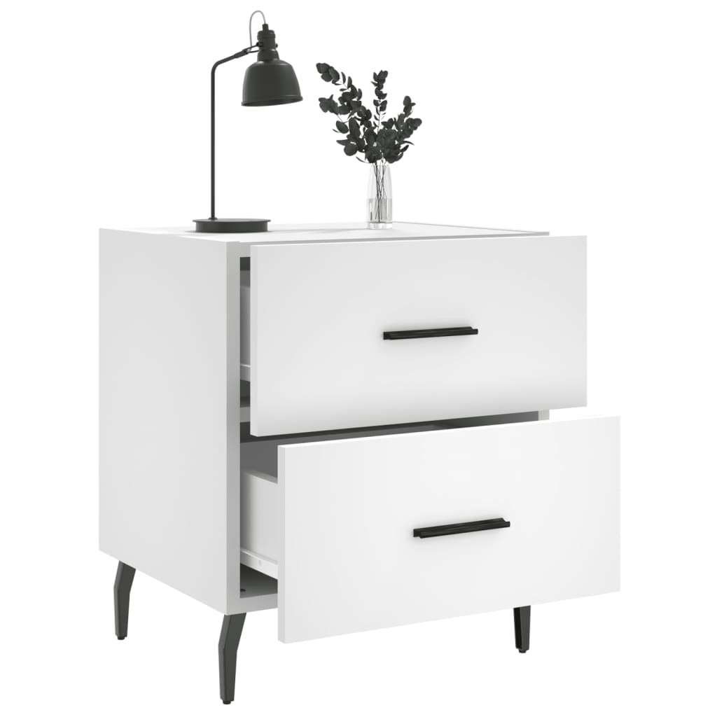 Table de chevet blanc 40x35x47,5 cm bois d’ingénierie - XIOS