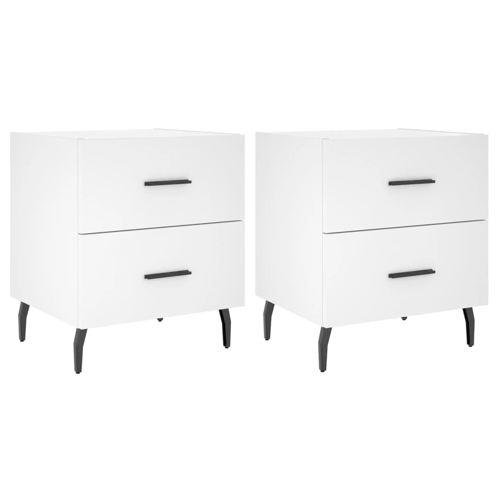 Tables de chevet 2 pcs blanc 40x35x47,5 cm bois d’ingénierie - XIOS