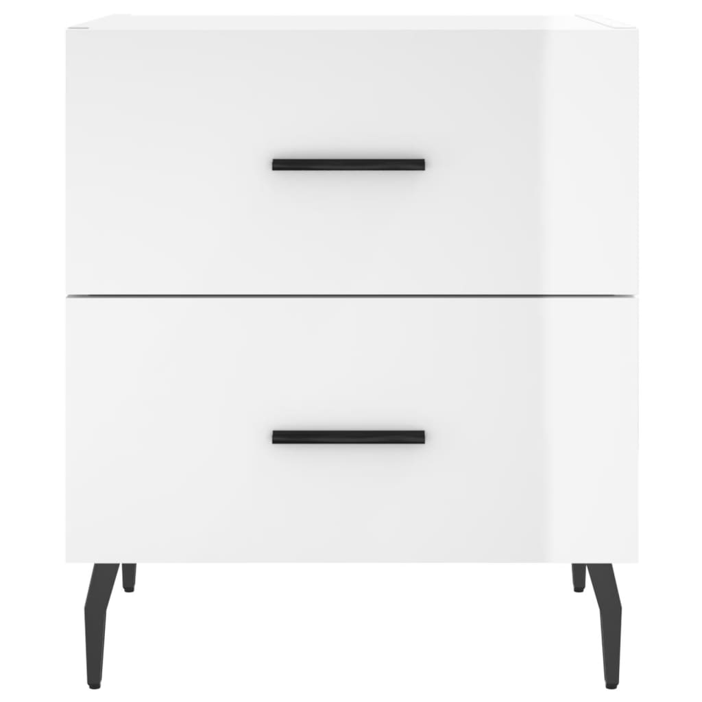 Tables de chevet 2 pcs blanc brillant 40x35x47,5 cm - XIOS