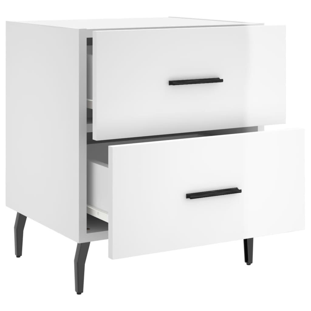 Tables de chevet 2 pcs blanc brillant 40x35x47,5 cm - XIOS