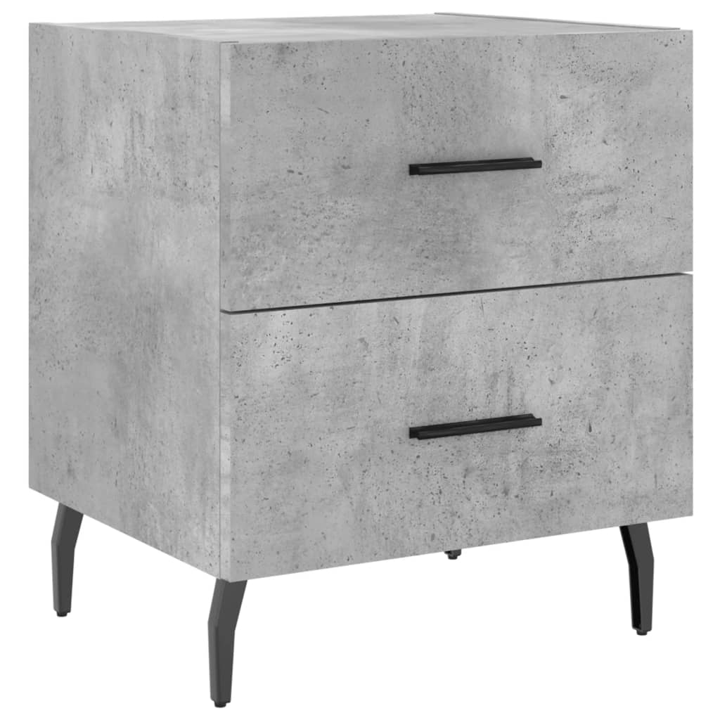 Table de chevet gris béton 40x35x47,5 cm bois d’ingénierie - XIOS