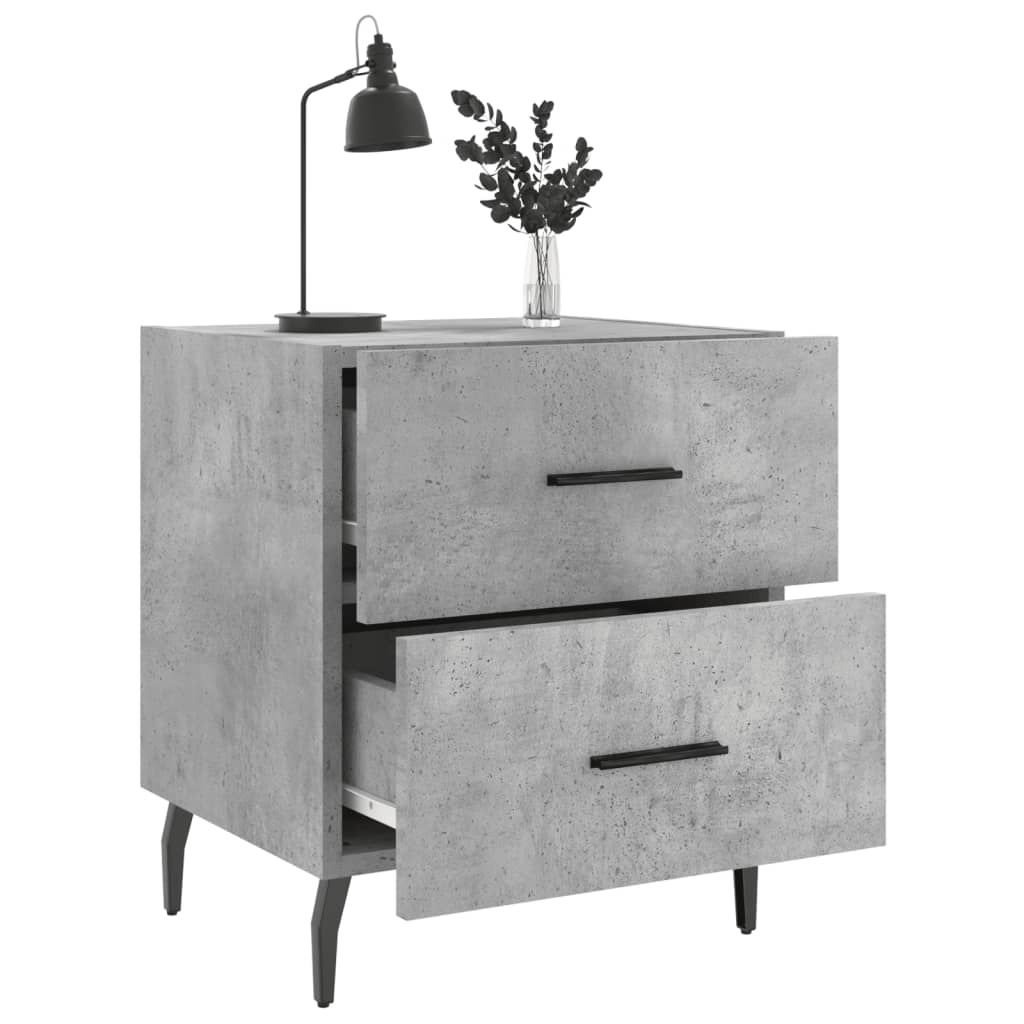 Table de chevet gris béton 40x35x47,5 cm bois d’ingénierie - XIOS