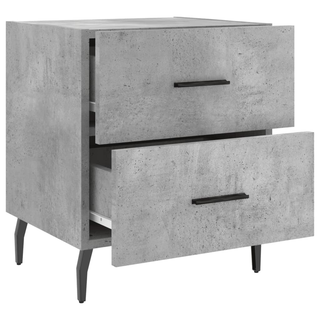 Table de chevet gris béton 40x35x47,5 cm bois d’ingénierie - XIOS