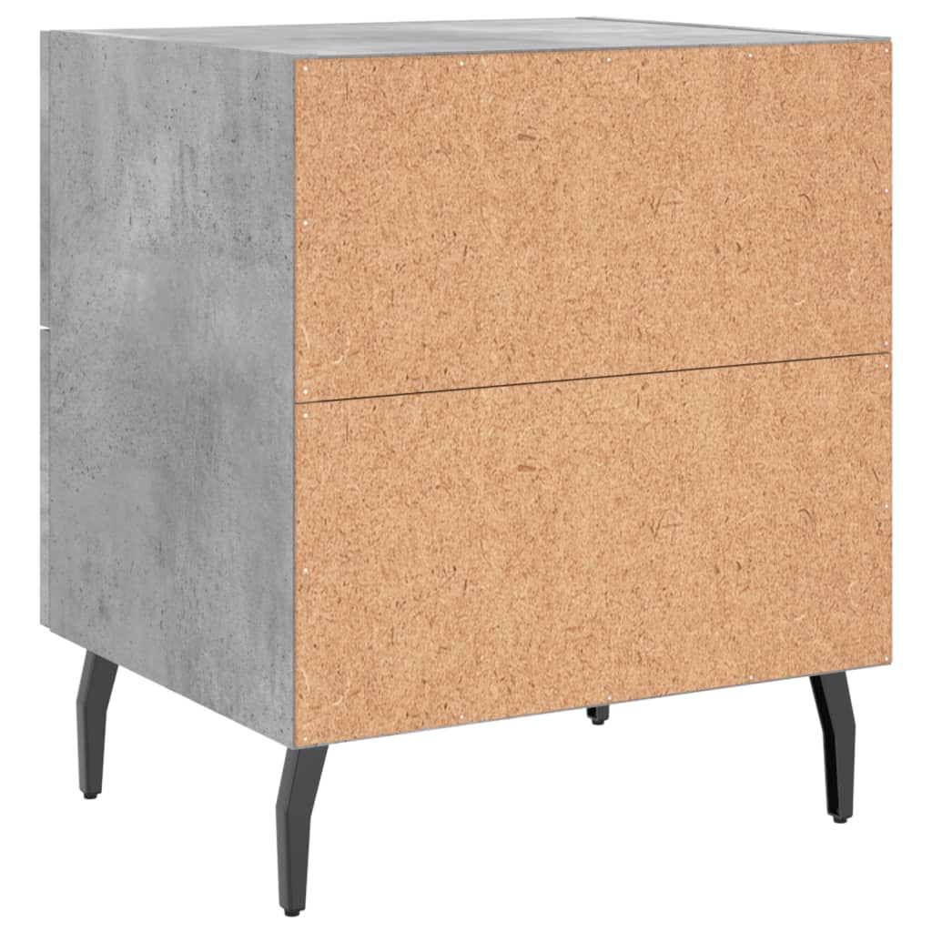 Table de chevet gris béton 40x35x47,5 cm bois d’ingénierie - XIOS