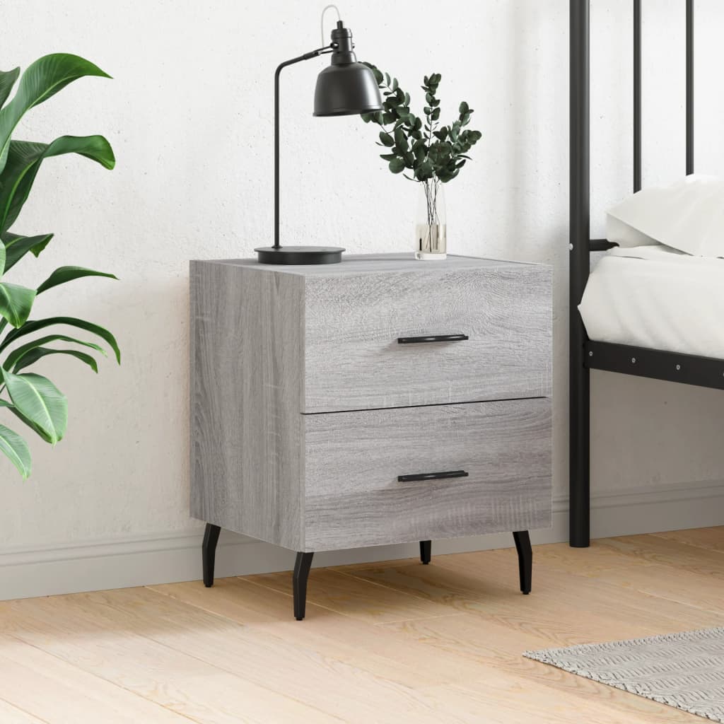 Table de chevet sonoma gris 40x35x47,5 cm bois d’ingénierie - XIOS