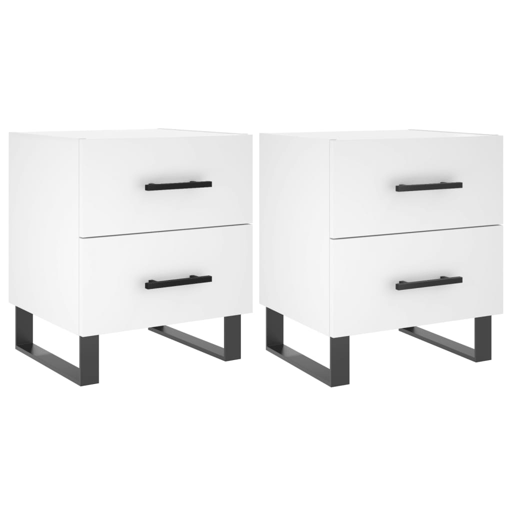 Tables de chevet 2 pcs blanc 40x35x47,5 cm bois d’ingénierie - XIOS