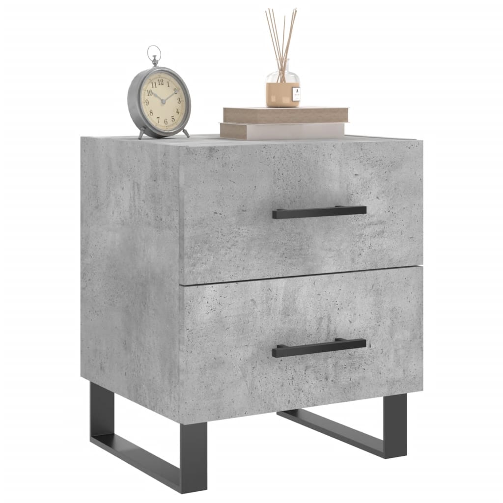 Table de chevet gris béton 40x35x47,5 cm bois d’ingénierie - XIOS