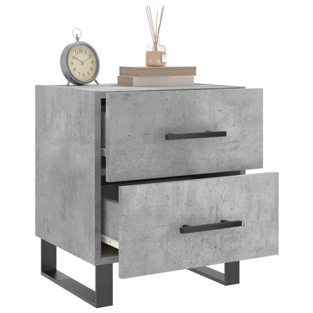 Table de chevet gris béton 40x35x47,5 cm bois d’ingénierie - XIOS