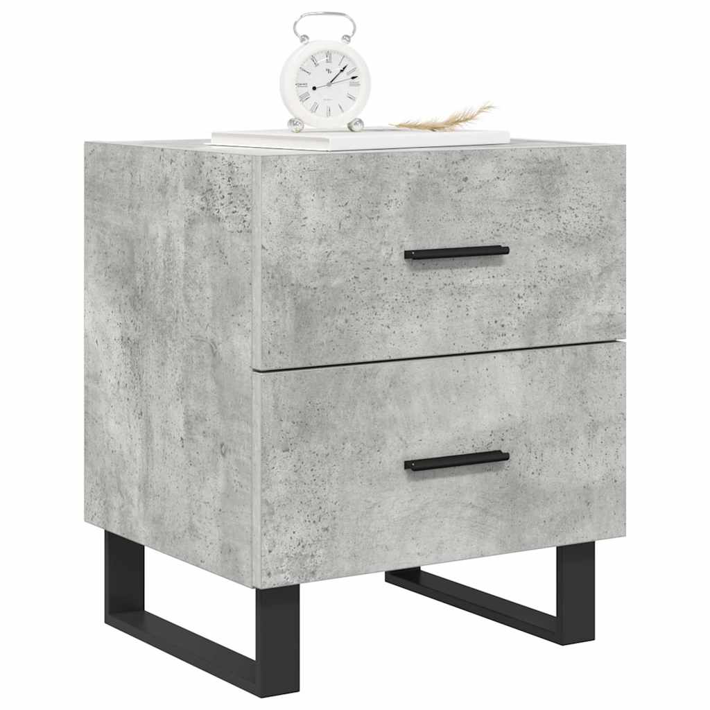 Tables de chevet 2pcs gris béton 40x35x47,5cm bois d’ingénierie - XIOS