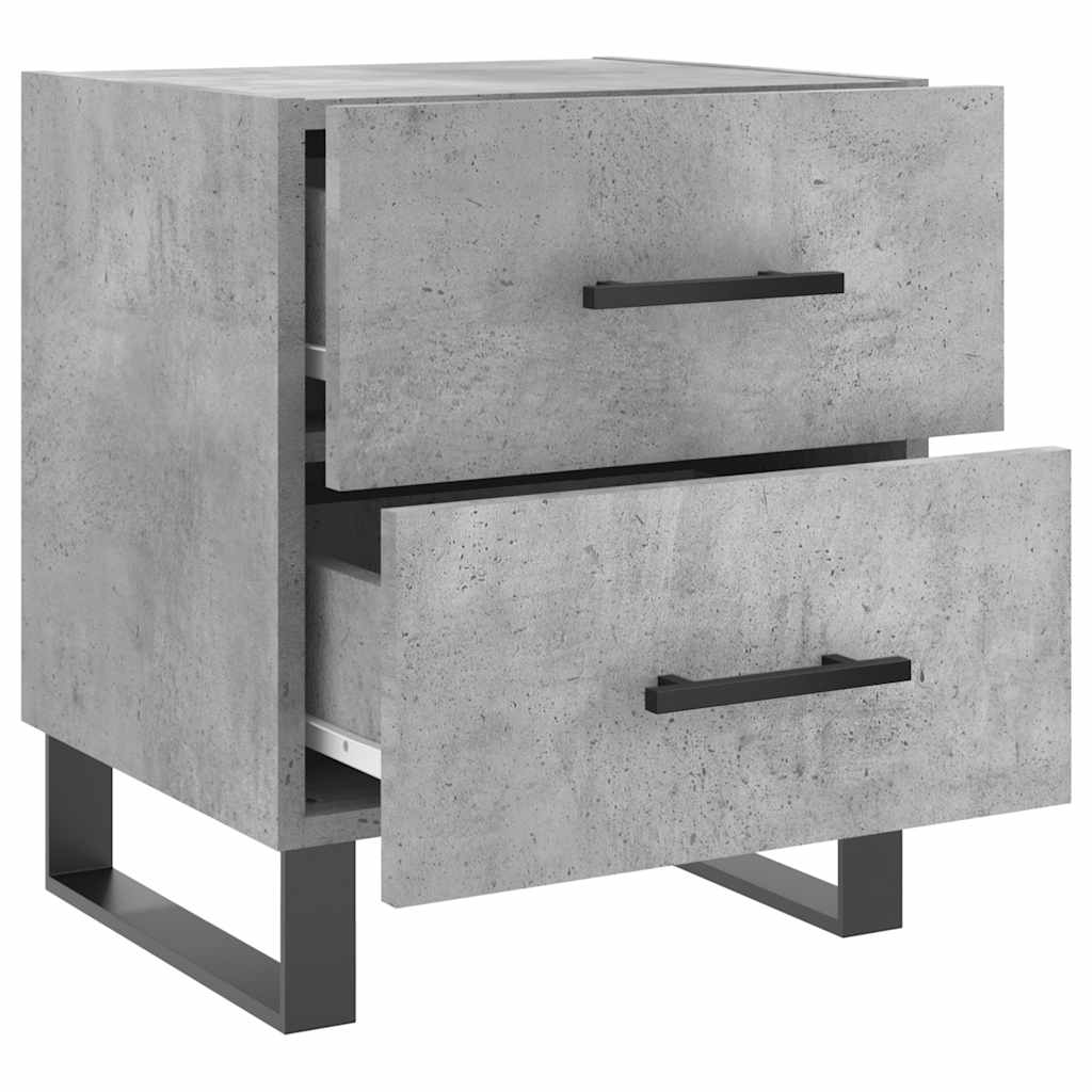 Tables de chevet 2pcs gris béton 40x35x47,5cm bois d’ingénierie - XIOS
