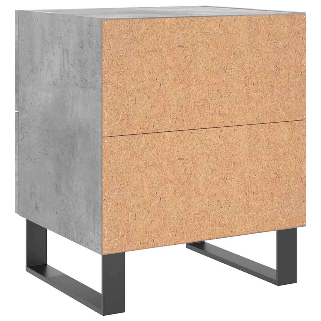 Tables de chevet 2pcs gris béton 40x35x47,5cm bois d’ingénierie - XIOS