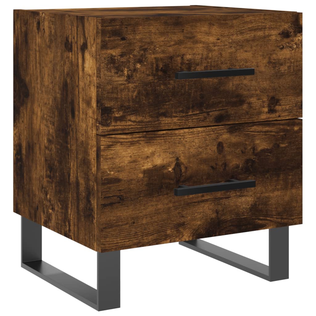 Table de chevet chêne fumé 40x35x47,5 cm bois d’ingénierie - XIOS