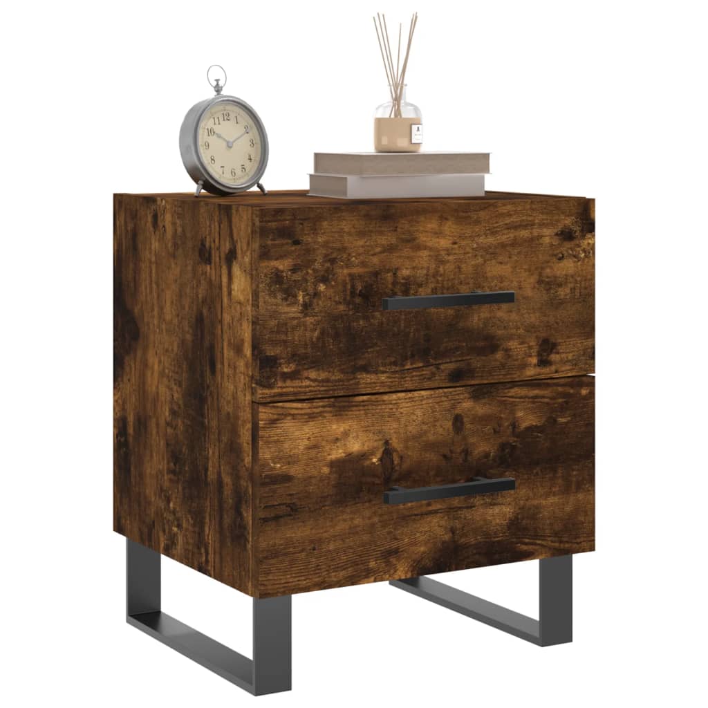 Table de chevet chêne fumé 40x35x47,5 cm bois d’ingénierie - XIOS