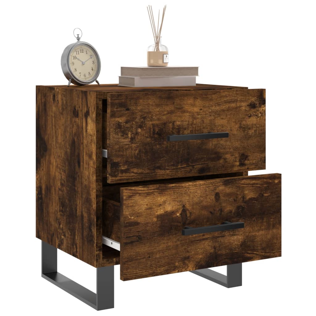 Table de chevet chêne fumé 40x35x47,5 cm bois d’ingénierie - XIOS
