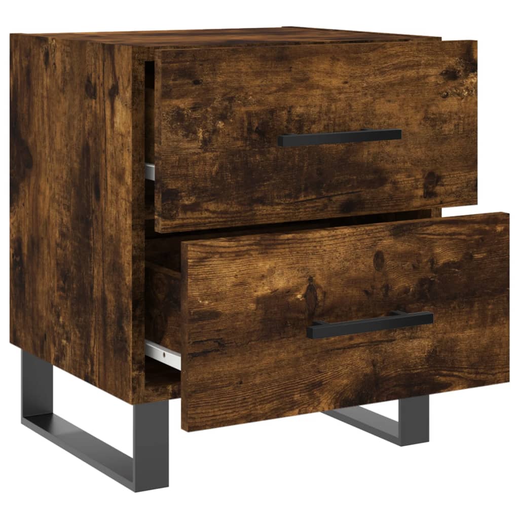 Table de chevet chêne fumé 40x35x47,5 cm bois d’ingénierie - XIOS