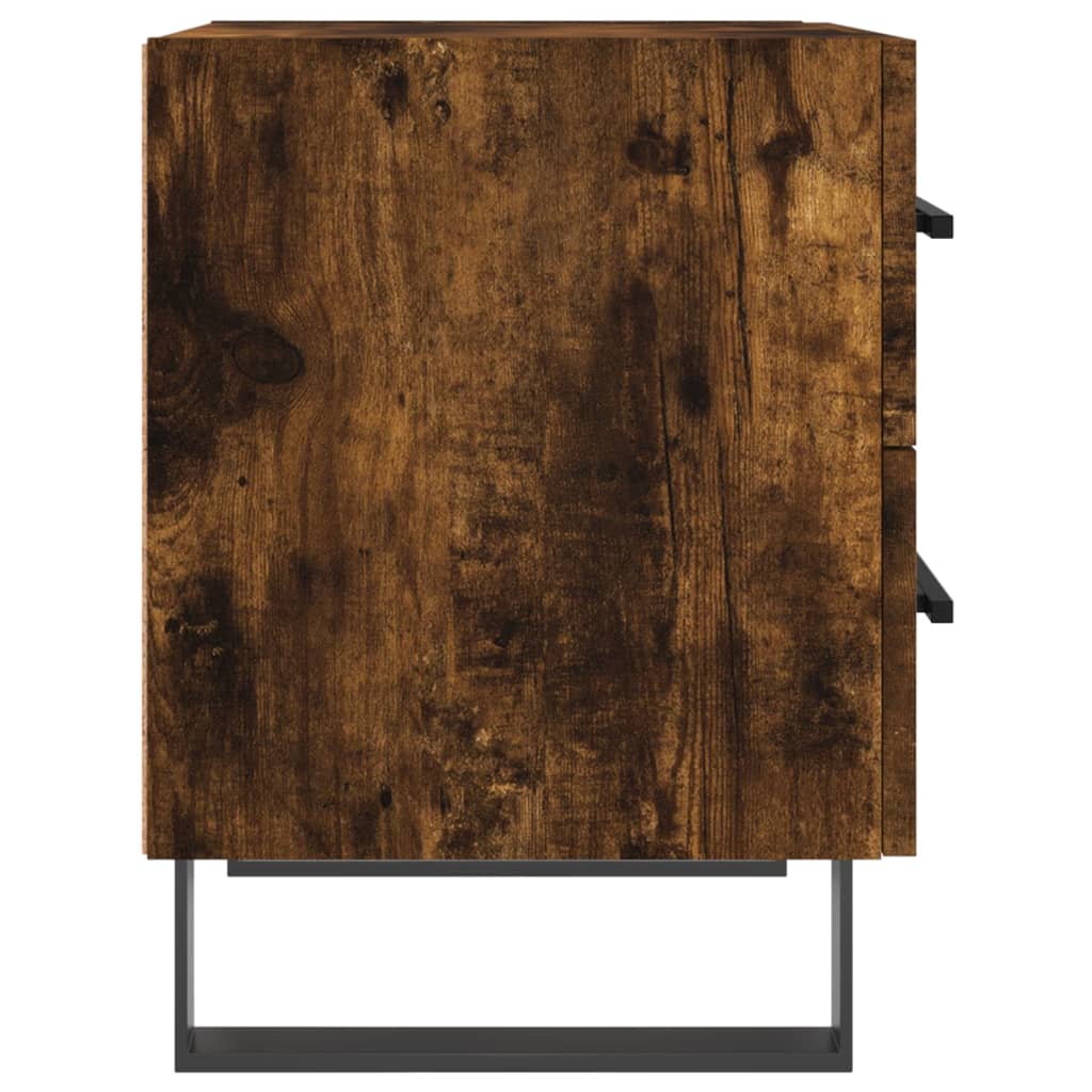 Table de chevet chêne fumé 40x35x47,5 cm bois d’ingénierie - XIOS