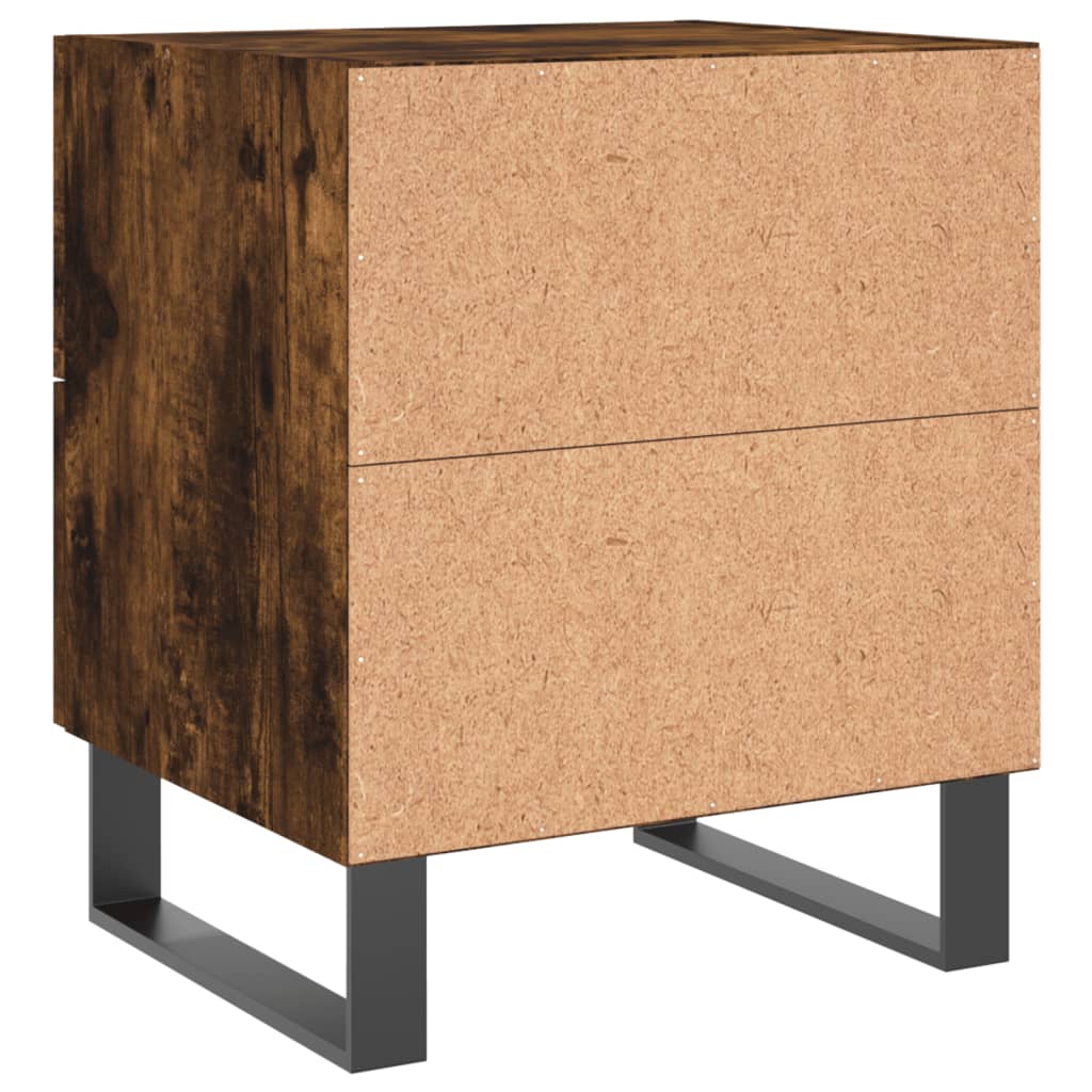 Table de chevet chêne fumé 40x35x47,5 cm bois d’ingénierie - XIOS